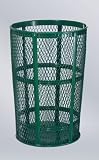 United Street Basket 45 gallon Steel Street Basket Moss Green Waste Receptacle SBR52EGRN