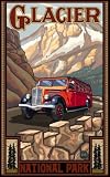 Northwest Art Mall 11 x 17 Poster Glacial National Park Vintage Bus by Paul A. Lanquist