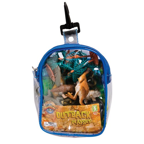 Australian Outback Animal Playset in Clip Bag: 12 Piece Toy Figure set for Play on the GO!