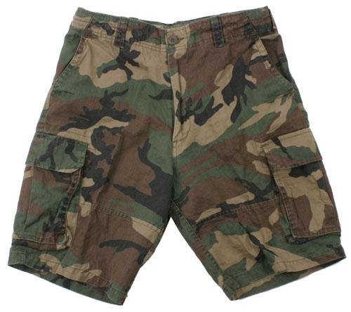 Rothco Ultra Force Vintage Paratrooper Men's Cargo Shorts - Small - Woodland Camo
