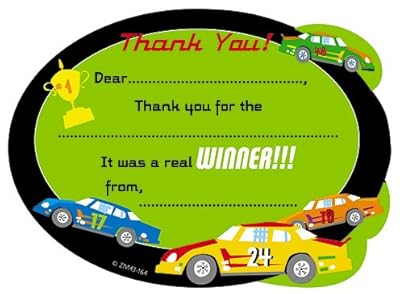 Kids Race Car Fill In Thank You Die Cut Cards (32)