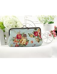 Anna Sui Vintage Blue Victoria Floral Purse Coin Purse Wallet Wedding Gift by 