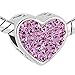 CharmsStory I Love Mom Heart Jewelry Charms Purple Birthstone Crystal Sale Cheap Beads Fit Pandora Bracelet