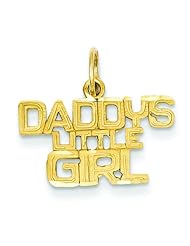 14K Yellow Gold Daddys Little Girl Charm Pendant