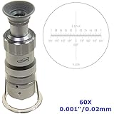iGaging Measuring Microscope 60X - 0.001"/0.02mm Magnifier Loupe w/Scale Reticle LED Lighted Illuminated