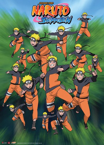 51c wg00O3L naruto shippuden wall scroll shadow clone