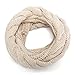 HITOP Womens Thick Ribbed Knit Winter Infinity Twist Cable Circle Loop Scarf (Beige)