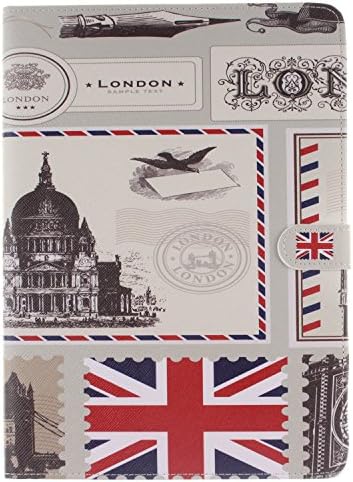 iPad Pro 9.7 Case, QFJ ShopNew iPad Pro 9.7 Smart PU Leather Case ,with Card Slots, Stand Flip Cover for Apple iPad Pro 9.7" 2016 Model (London Envelope)