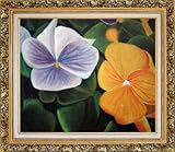 Flower Oil Painting 26 x 30 inches, with Ornate Antique Dark Gold Wood Frame