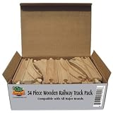 52 Piece Wooden Train Track Pack - 100% Compatible with All Major Brands