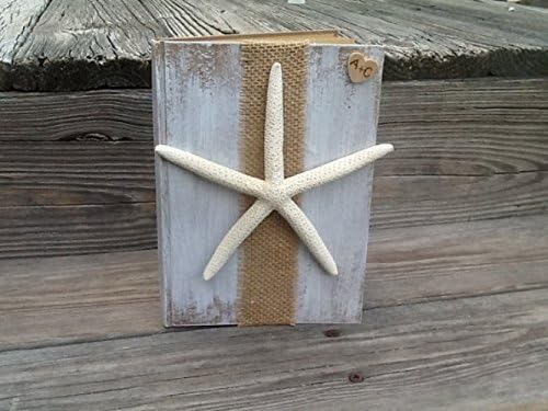 Personalized beach wedding guest book, nautical wedding book, sea side wedding starfish wedding decor