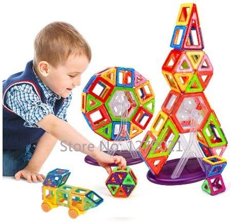 108PCS Mini Magnetic Designer Construction Toy Kids Educational Toys Plastic Creative Bricks Enlighten Magnetic Building Blocks Home education develop and learning skill