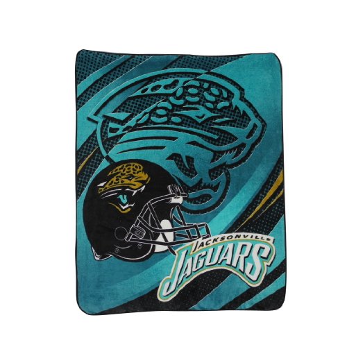 NFL Jacksonville Jaguars Super Soft Plush Thermal Blanket / Fleece Couch Throw - Blue & Black