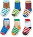 Jefferies Socks Little Boys Stripe Cotton Crew Socks 6 Pair Pack, Multi, Medium
