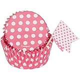 Hot Pink Polka Dot Cupcake Kit for 24