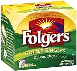 Folgers Classic Medium Roast Decaffeinated Coffee Singles, 19-Count Singe Servings (Pack of 6)
