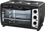 Andrew James Black 23 Litre Mini Oven And Grill With Double Hot Plates