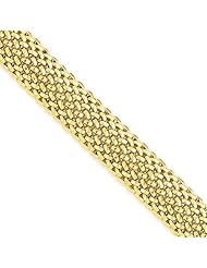 14k Yellow Gold 12.5mm Polished Mesh Bracelet