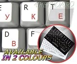 RUSSIAN CYRILLIC - ENGLISH NON-TRANSPARENT KEYBOARD STICKER ON WHITE BACKGROUND