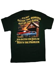Ford Mustang Logo Horses In Barn Automobile Car T-Shirt Tee by Ford