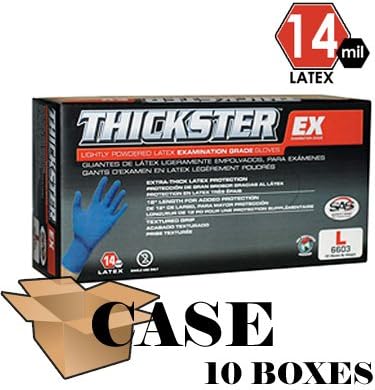 THICKSTER LATEX EXAM GRADE GLOVE (EX LIGHTLY POWDERED) - Case - Size: 2X-Large