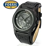 Fossil Machine Cuff Leather Watch - Black