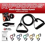 picture of Ripcords Exercise Bands - Black Sniper Edition 6-pack with Bonus DVD