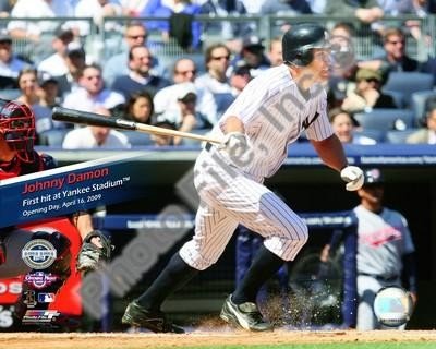Johnny Damon 1st Hit at New Yankee Stadium 8x10