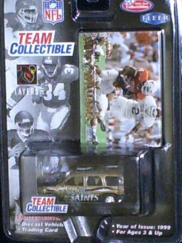 New Orleans Saints Ricky Williams 1999 White Rose NFL Diecast 1:64 Scale GMC Yukon Truck with Ricky Williams Texas Longhorns Fleer Rookie Card Football Collectible