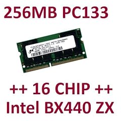 256MB 144 pin SDRAM-PC133 / PC100 SODIMM (133Mhz, 100Mhz) 16Mx8x16 double side (16 Chip Basierung) f�r alle �lteren Intel BX440 ZX440 basierten Notebooks