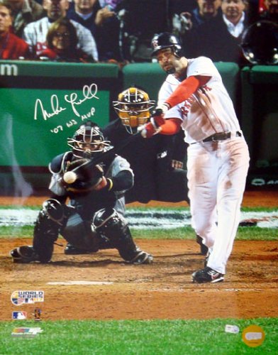 Mike Lowell Autographed Boston Red Sox 16x20 Photo 07 WS MVP Batting Vertical MLB Holo