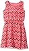 Dream Star Girls' Chevron Print Chiffon Lined Blouson Dress with Necklace