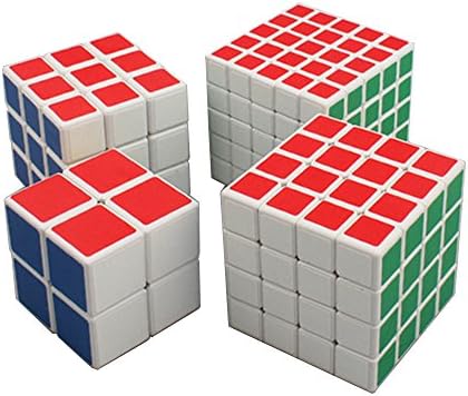 Treatoy Shengshou Cube Set White Matte Sticker 2x2 3x3 4x4 5x5 Puzzle Cube Set Brain Teaser Toy