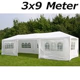 Pavillon, Pavillion Zelt PE 3x9 weiß incl 8 Seitenteile