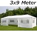 Pavillon, Pavillion Zelt PE 3x9 wei� incl 8 Seitenteile