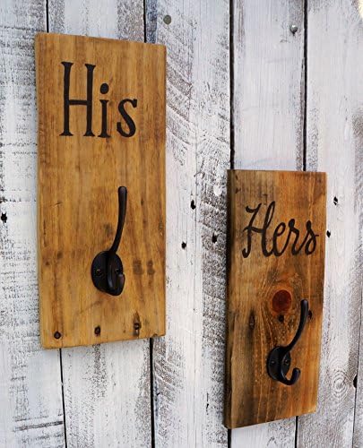 2 Reclaimed Wood Towel Hooks, His and Hers, His and His, Hers and Hers by Skrappie Happie