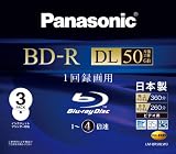 Panasonic ブルーレイディスク 録画用4倍速 50GB(片面2層 追記型) 3枚パック LM-BR50LW3の画像