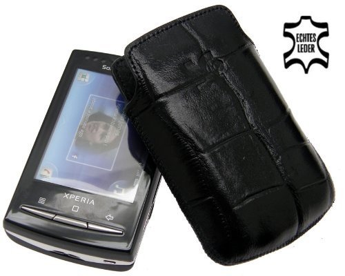 Suncase Ledertasche f&uuml;r Sony Ericsson Xperia X10 Mini croco-schwarz Preisvergleich