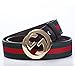 Uneedk Men's 38-mm GG Buckle Italy Leather Belt Green/Red/Green (95cm/37.3inch (28-30), Black Gold) ¡­