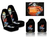 Ed Hardy Koi Fish Seat Covers, Floor Mats, Steering Wheel Cover 5-pc Set