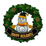 15" NFL Pittsburg Steelers Lighted Snowman Artificial Christmas Wreath