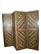 Antique Solid Wood Hand Painted Screen 4 Panels