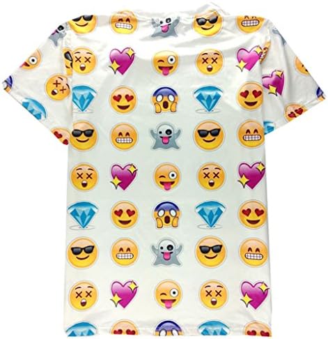 ThumbLike 2015 Unisex 100 Scores Emoji 3d Print Tees Funny T Shirt Diamond Emoji (L)