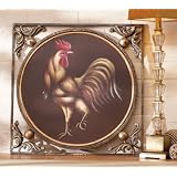 20 Country Rustic Hand Painted Rooster Framed Wall Art by CC Home Furnishings