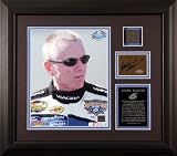 Mark Martin Framed 8x10 Photograph with Hand Signed Plate and Race Used Tire
