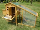 LARGE 7FT COCOON CHICKEN COOP HEN HOUSE POULTRY ARK NEST BOX RABBIT HUTCH NEW - LARGE COOP WITH INNOVATIVE LOCKING MECHANISM - PERSPEX WINDOWS - REAR VENT HOLES - CLEANING TRAY - SECURE NEST BOX FLOOR