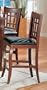 (Set of 2) Counter Height Bar Stools in Dark Cherry with Vinyl Seat