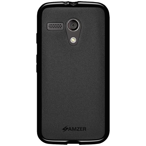 Amzer Pudding Soft Gel TPU Skin Fit Case Cover for Motorola Moto G XT1032 - Retail Packaging - Black