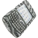 Premium Luxurious Designer Hard Diamond Crystal Snap-on Case for Blackberry Curve 8330 Case - Black Silver Zebra Diamond