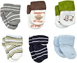 Carter's Hosiery Baby-Boys Infant 6 Pack Terry Wardrobe Socks, Grey, 0-3 Months